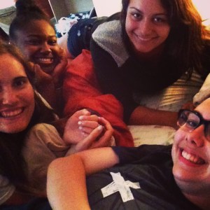 My friends and I spent a week at the beach after all of my vacations, with Lindsay's parents. For whatever reason we were all in mine and Katie's bed and we took a picture but it's super cute. I'm thinking this was probably my idea.