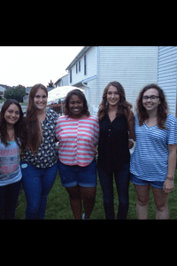 Here are some of my best friends and so you know who everyone is I'm naming them left to right: Katie, Lindsay, Jade, Lauren, and me! This was at Jade's graduation party one of our last times seeing each other!