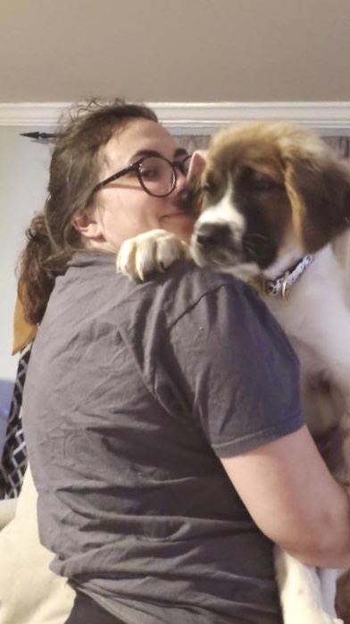 mary trying to hold janet like a baby